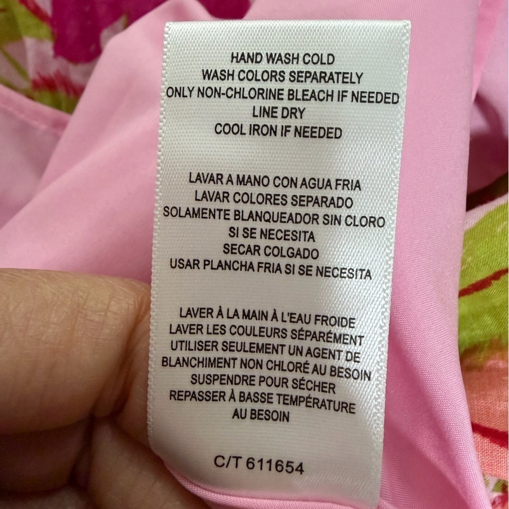 Taylor Floral Pink and Green Midi Dress L - Picture 7 of 8